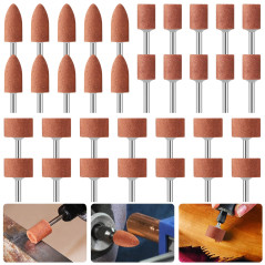 Meule abrasive tête de meule en pierre, 42 mèches de ponçage pour outils rotatifs avec tige de 1/8 pouce pour le ponçage de la p