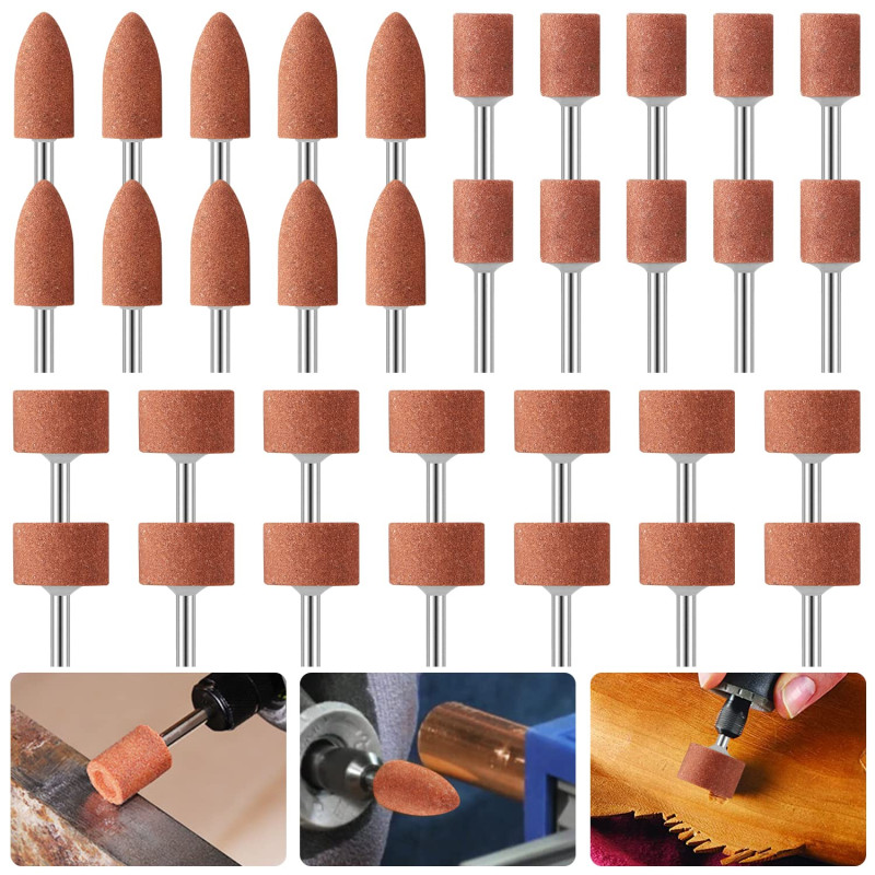 Meule abrasive tête de meule en pierre, 42 mèches de ponçage pour outils rotatifs avec tige de 1/8 pouce pour le ponçage de la p Meule abrasive tête de meule en pierre, 42 mèches de ponçage pour outils rotatifs avec tige de 1/8 pouce pour le ponçage de la p