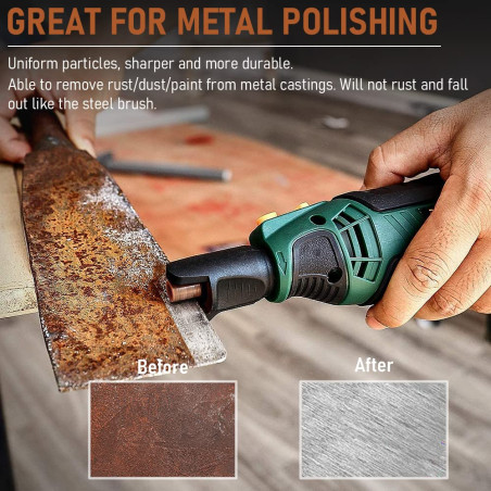 Meule abrasive tête de meule en pierre, 42 mèches de ponçage pour outils rotatifs avec tige de 1/8 pouce pour le ponçage de la p