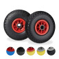 Relaxdays Roue de brouette, caoutchouc, 3.00-4", 2x roue de rechange, pour axe de 25 mm, 260x85 mm, noir-rouge Relaxdays Roue de brouette, caoutchouc, 3.00-4", 2x roue de rechange, pour axe de 25 mm, 260x85 mm, noir-rouge