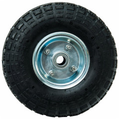 WERKA PRO - 10344 - Roue gonflable 10" - Jante en métal - D : 260 x 85 - Alésage 20 mm - Moyeu 74 mm - Idéal pour diable, chario