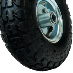 WERKA PRO - 10344 - Roue gonflable 10" - Jante en métal - D : 260 x 85 - Alésage 20 mm - Moyeu 74 mm - Idéal pour diable, chario