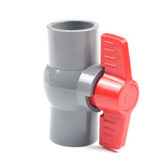 HATOOLHA® Robinet à boisseau sphérique en PVC, robinet à boisseau sphérique en plastique U-PVC, connecteurs droits pour contrôle