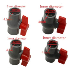 HATOOLHA® Robinet à boisseau sphérique en PVC, robinet à boisseau sphérique en plastique U-PVC, connecteurs droits pour contrôle