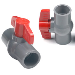 HATOOLHA® Robinet à boisseau sphérique en PVC, robinet à boisseau sphérique en plastique U-PVC, connecteurs droits pour contrôle