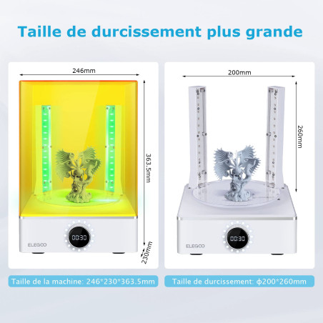 ELEGOO Mercury X Bundle pour Nettoyage Lavage et durcissement Wash and Cure des modèles en résine photopolymère séchage UV pour