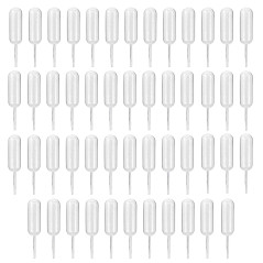 HUAZIZ 50 Pcs en Plastique Squeeze Transfer 4ml Pipette Pipette Liquide Jetable Transparent, Compte-Gouttes Liquide Jetable, Min