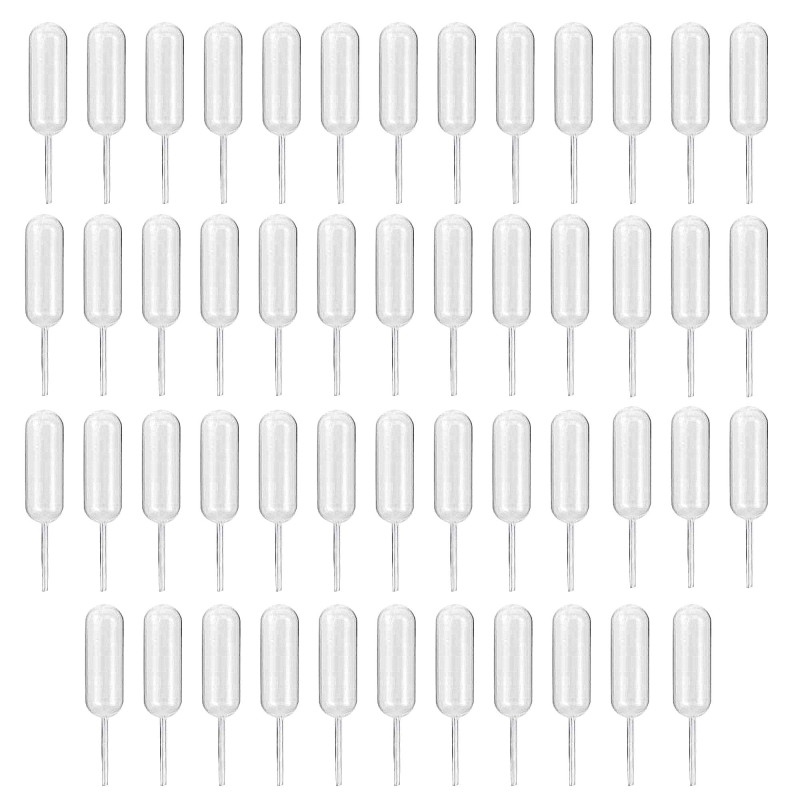 HUAZIZ 50 Pcs en Plastique Squeeze Transfer 4ml Pipette Pipette Liquide Jetable Transparent, Compte-Gouttes Liquide Jetable, Min