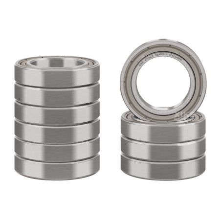 XiKe Roulement à billes 6703ZZ - 17x23x4mm, Acier Chrome GCr15, Pré-lubrifié, Double joint métallique - Lot de 10 Pièces.