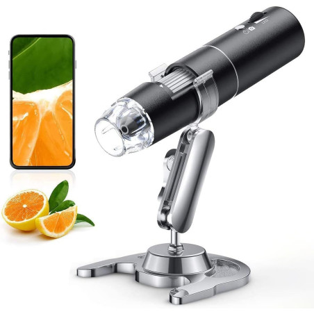 Microscope numérique Wi-FI, loupe SKYBASIC 1000X/microscope numérique Portable pour Adultes avec 8 LED pour Smartphones et Ordin