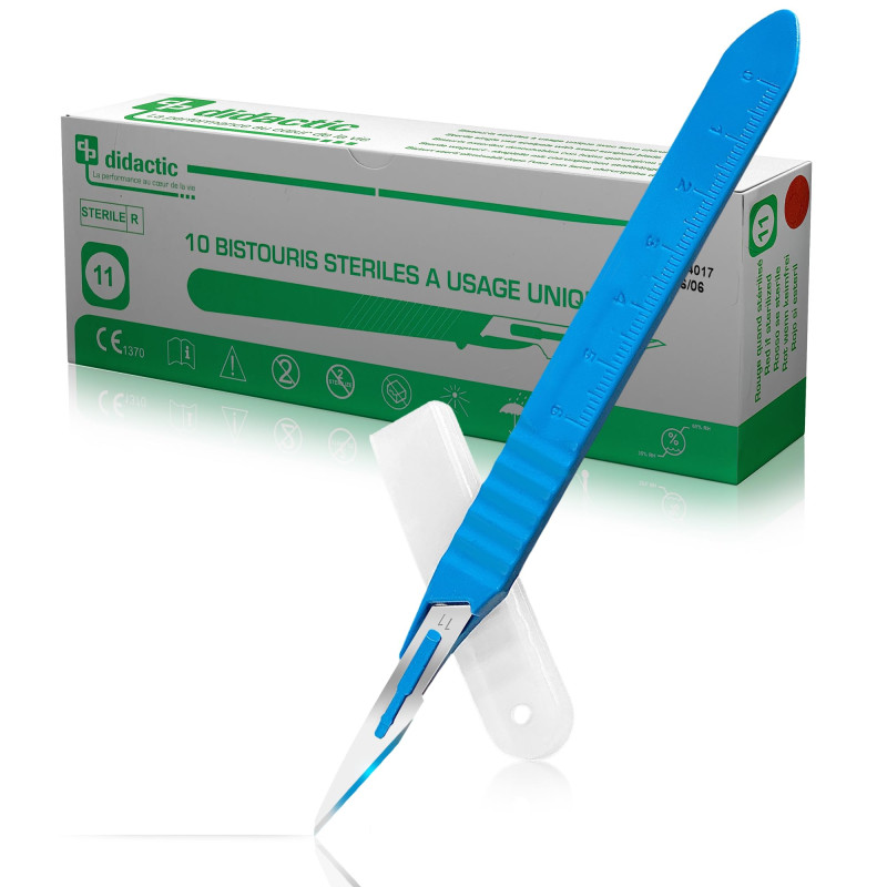 Scalpel jetable lame N°11: Boite de 10 bistouris medical | Qualité pro | Materiel chirurgical stérile | Dermaplaning| Pédicure| Scalpel jetable lame N°11: Boite de 10 bistouris medical | Qualité pro | Materiel chirurgical stérile | Dermaplaning| Pédicure|