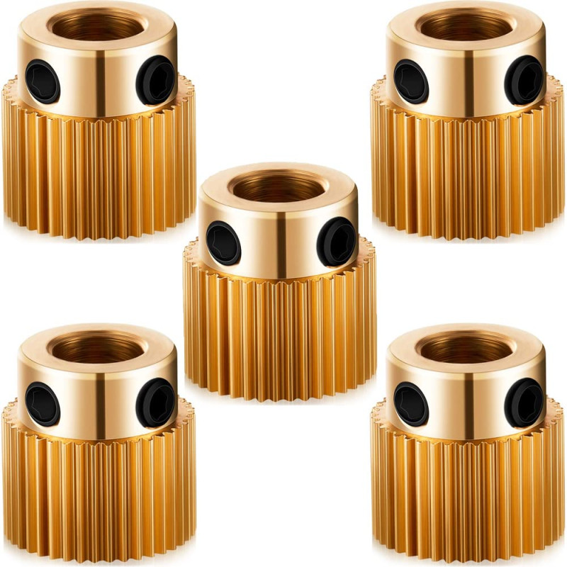 MMOBIEL 5 pièces de Roues d’entraînement Laiton 40 Dents pour extrudeuse Compatible imprimantes 3D Creality séries Ender 3 V2/ 3 MMOBIEL 5 pièces de Roues d’entraînement Laiton 40 Dents pour extrudeuse Compatible imprimantes 3D Creality séries Ender 3 V2/ 3