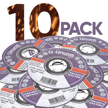 10x IPOTOOLS Disque a tronconner 115 metal - Disque meuleuse 115 metal en acier inoxydable, disque meuleuse 115 mm x 1,0 mm, pou