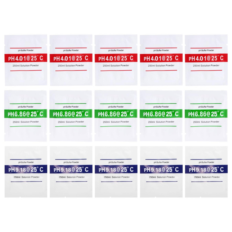 Nynelly 15pcs pH Test Meter Mesure lot Solution tampon de mesure de la poudre tampon pH Point d'étalonnage Regard Pour pH Mètre Nynelly 15pcs pH Test Meter Mesure lot Solution tampon de mesure de la poudre tampon pH Point d'étalonnage Regard Pour pH Mètre