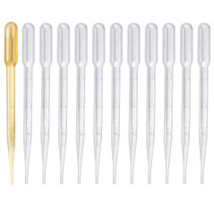 200 Pièces Pipettes, Pipettes en Plastique 3ML, Pipettes Graduées Transparentes, Pipettes de Transfert pour Laboratoire, Salle d