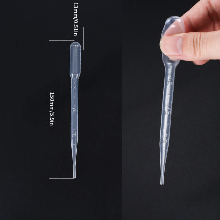 200 Pièces Pipettes, Pipettes en Plastique 3ML, Pipettes Graduées Transparentes, Pipettes de Transfert pour Laboratoire, Salle d