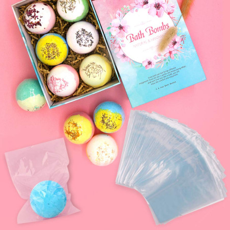 Dadabig 200PCS Sachet Plastique Transparent, Sacs d'emballage Thermorétractables Sachet Bonbon Transparent pour Savons Bonbons e