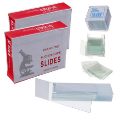 BOJACK 100 Lames de Microscope Pré-nettoyées avec Bord au Sol et 200 Verres de Couverture de Microscope Pré-nettoyés avec 4 Comp
