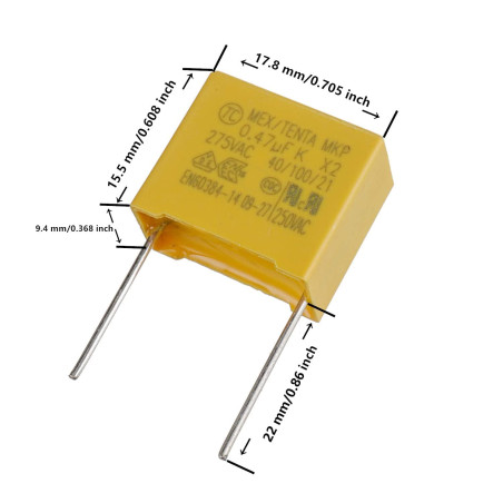 BOJACK 470 nF 0.47uF 470J 275 V Condensateurs de sécurité MEX -X2 MKP Suppression des condensateurs d'interférence en mode diffé