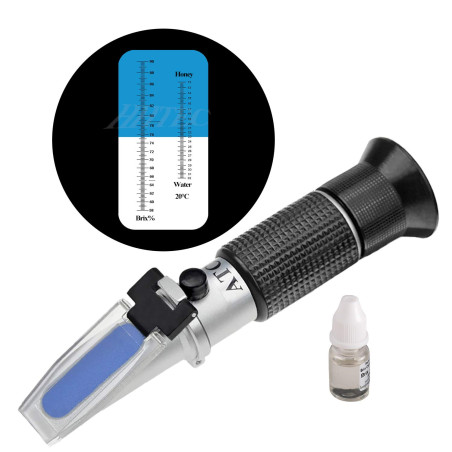 HHTEC Réfractomètre Miel RHB-90ATC – 58–90% Brix & 10–32% Eau – Test Humidité Miel Apiculture – Outil Professionnel Apiculteur