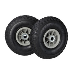 Relaxdays Diable Set de 2 brouette, Roue de Rechange axe,3.00-4, Caoutchouc 260x85 mm 80 kg, Noir Gris