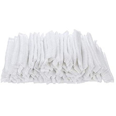 100 charlotte a resille plissee acordeon bonnets blancs jetables non tissés, élastiques, anti-poussière, pour cheveux, médecins,