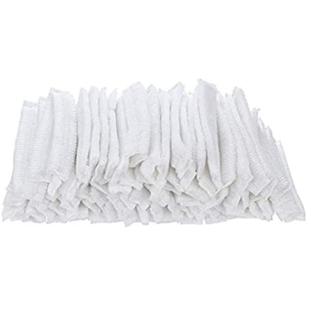 100 charlotte a resille plissee acordeon bonnets blancs jetables non tissés, élastiques, anti-poussière, pour cheveux, médecins,