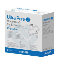 Medrull ULTRA PORE - Stérile et imperméable pansement - Taille du pansement – 10cm x 9cm - Taille du carré de coton – 5cm x 5cm