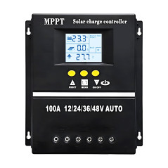 Y&H Régulateur de charge solaire MPPT 100 A 12V 24V 36V 48V Écran LCD Batterie Régulateur intelligent Max 100V Entrée double USB
