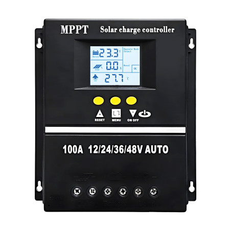 Y&H Régulateur de charge solaire MPPT 100 A 12V 24V 36V 48V Écran LCD Batterie Régulateur intelligent Max 100V Entrée double USB