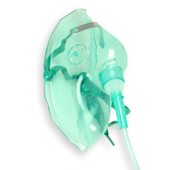 Fiab - Masque à oxygène jetable, utilisable pour aérosolthérapie et oxygénothérapie, avec tube flexible, pour adultes, 34166