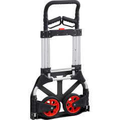 Meister 8985710 200 kg Capacity Foldable with Wheels Triple Height Adjustable Handle Large Loading Area with Solid Rubber Tread 