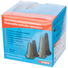 Gima - Mini Spéculum Écouteurs Jetables Ø 2,5 mm, Couleur Noir, Latex Free, Distributeur de 250 pièces