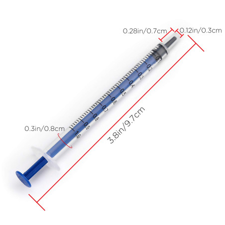 LUTER 12 Pièces 1ml Seringues en Plastique, Sans Seringue à Aiguille avec Mesure pour Expérience Scientifique, Distribution, Mes