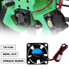 Create idea 2pcs 3010 Imprimante 3D DC 12V Ventilateur de Refroidissement sans Balai Connecteur de Borne à 2 Broches Roulement H