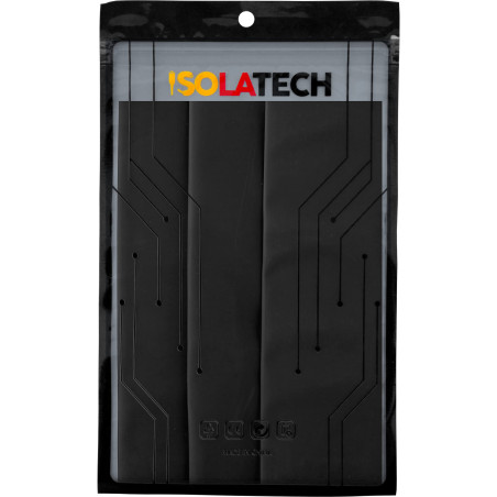 ISOLATECH Gaine thermorétractable 3:1 set sans colle noir Ø30mm 0,6 mètre en 3pcs x 20cm pour accessoires USB câble isolation UV