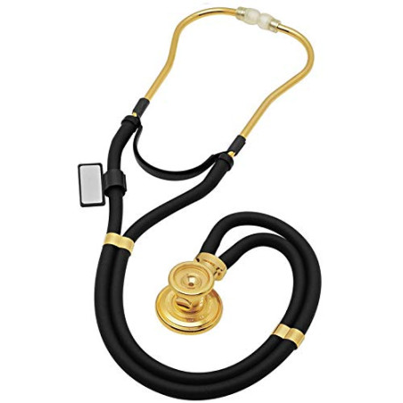 MDF Sprague Rappaport Stéthoscope - Pavillon Double Et Interchangeable (Pour Adulte, Enfant, Nourrisson) - Noir/Or (MDF767-K11)