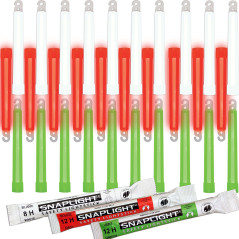 Cyalume SnapLight 10 Blanc 10 Rouge 10 Vert 15cm Bâton Lumineux Glow Stick Light Stick Fluorescent Durée 8 et 12 heures (Boîte d