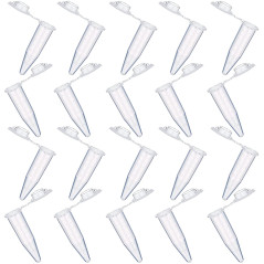 20 Pièces tubes à centrifuger,Tube à Centrifuger Transparent,Plastique Tube Microcentrifugeuse avec couvercle,Micro Tubes à Essa
