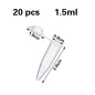 20 Pièces tubes à centrifuger,Tube à Centrifuger Transparent,Plastique Tube Microcentrifugeuse avec couvercle,Micro Tubes à Essa 20 Pièces tubes à centrifuger,Tube à Centrifuger Transparent,Plastique Tube Microcentrifugeuse avec couvercle,Micro Tubes à Essa
