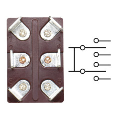 Heschen interrupteur à bascule en métal DPDT momentané KN3C-223 (ON) / OFF / (ON) 3 positions 15A 250VAC 6 bornes CE