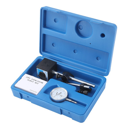 KATSU Indicateur de Test Cadran Jauge avec Base Magnétique, 0-10mm 0,01mm Précision Métrique Testeur de Bras Réglable Outil de M