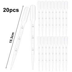 20 pièces 3 ML Pipettes de transfert en plastique,pipettes jetables de mesure,compte-gouttes jetables,pour Laboratory Experiment