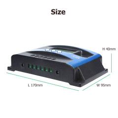 SolaMr 50A Régulateur de Charge Solaire 12V/24V Contrôleur de Charge de Batterie pour Panneau Solaire avec Écran LCD et Double P