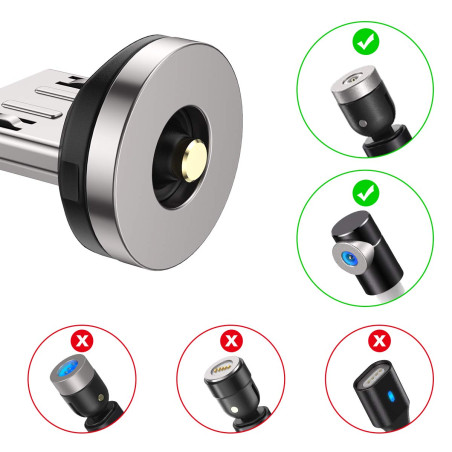 AUFU 1 Pin Micro USB Magnet Adapter 3Pcs pour Câble de Chargeur Megnétique…