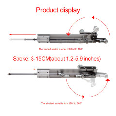 Toplionace Actionneur Linéaire à Cycle Alternatif, Moteur Télescopique Réglable à Engrenages CC 12 V/24 V Bricolage Avec Contrôl