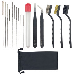 Kit de nettoyage pour buse d'imprimante 3D - 17 pièces - En acier inoxydable - Pour extrudeuse - Aiguilles de nettoyage - Pincea