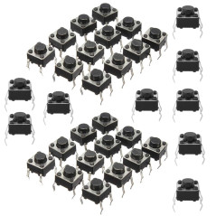 HUAZIZ 200 pièces 4Pin Mini Micro Interrupteurs à Bouton-poussoir Tactiles Momentané Miniature Momentary Tactile Tact Touch Comm
