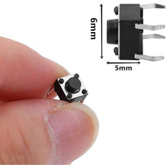 HUAZIZ 200 pièces 4Pin Mini Micro Interrupteurs à Bouton-poussoir Tactiles Momentané Miniature Momentary Tactile Tact Touch Comm