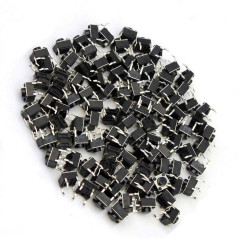HUAZIZ 200 pièces 4Pin Mini Micro Interrupteurs à Bouton-poussoir Tactiles Momentané Miniature Momentary Tactile Tact Touch Comm